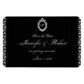 Gotisch Lijst Monogram Save the Date Magneet (Horizontaal)