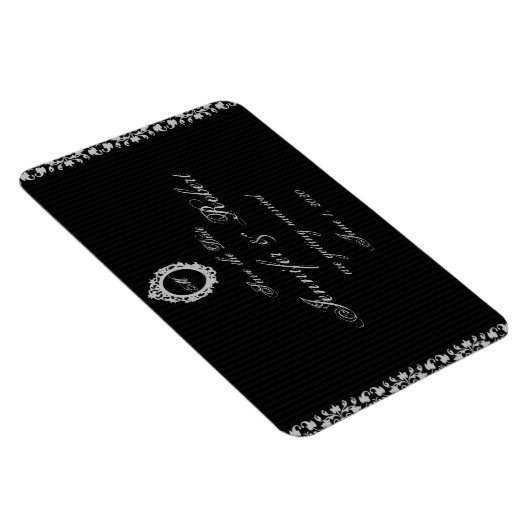 Gotisch Lijst Monogram Save the Date Magneet (Rechterzijde)