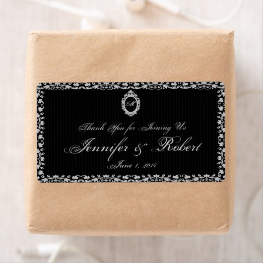 Gotisch Lijst Monogram Waterfles Etiket (Insitu)