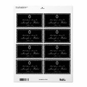 Gotisch Lijst Monogram Waterfles Etiket (Full Sheet)