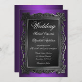Gotisch Lijst Paarse bruiloft uitnodigingen (Voorkant / Achterkant)