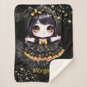 Gotisch Meisje Aangepaste Decor Gothic Kawaii Chib Sherpa Deken