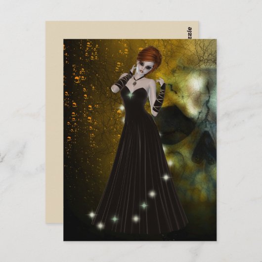 Gotisch meisje briefkaart (Voorkant / Achterkant)