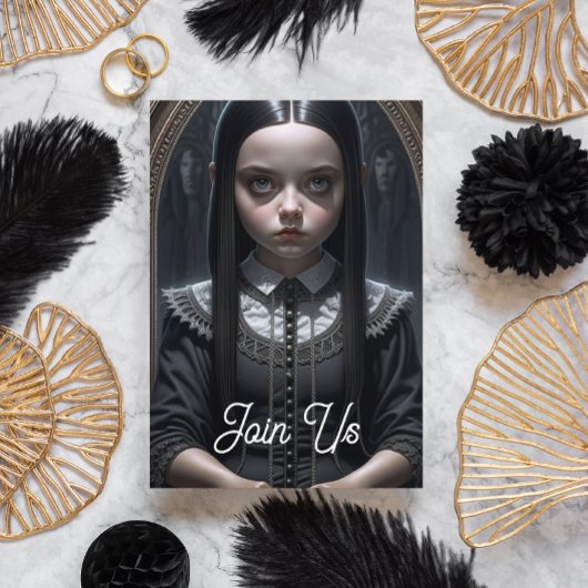 Gotisch Meisje Halloween Feest Kaart