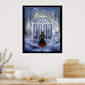 Gotisch meisje in een kathedraal poster (Keuken)