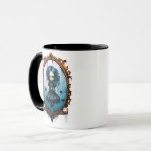 Gotisch Meisje in Victoriaans Spiegel Halloween Mo Mok (Voorkant links)