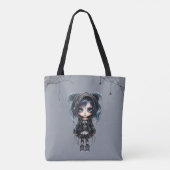Gotisch Meisje met Spinnenwebben en Spinnen Hallow Tote Bag (Achterkant)