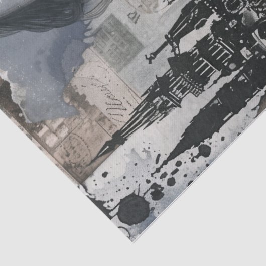  Gotisch Meisje & Raven Decoupage Tissuepapier (Detail)