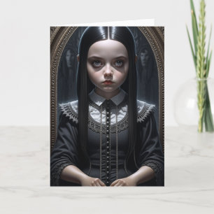 Gotisch Meisje Spooky Haunting Halloween Kaart