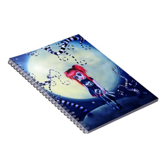 Gotisch meisje voodoo doll en griezelige wijnstokk notitieboek (Rechterzijde)