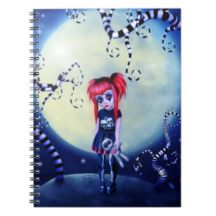 Gotisch meisje voodoo doll en griezelige wijnstokk notitieboek