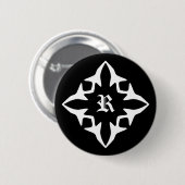 Gotisch middeleeuws monogram ronde button 5,7 cm (Voorkant /achterkant)