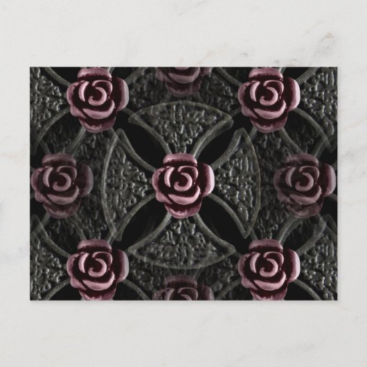 Gotisch middeleeuws roos kruis briefkaart (Voorkant)