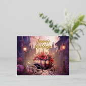  gotisch middeleeuws sprookjeslandschap folie feestdagen briefkaart (Staand Voorkant)