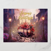  gotisch middeleeuws sprookjeslandschap folie feestdagen briefkaart (Voorkant)