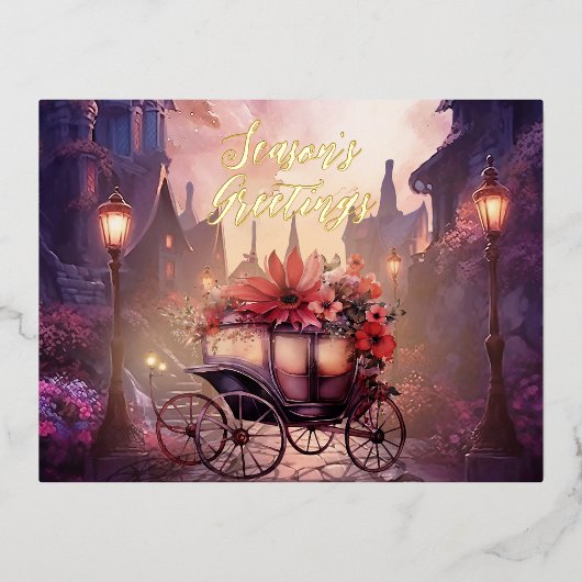 gotisch middeleeuws sprookjeslandschap folie feestdagen briefkaart (Voorkant)