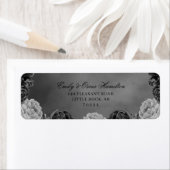 Gotisch monochrome Waterverf grijs Floral label (Insitu)