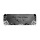 Gotisch monochrome Waterverf grijs Floral label (Voorkant)