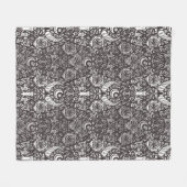 Gotisch monochroom patroon fleece deken (Voorkant (Horizontaal))