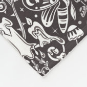 Gotisch monochroom patroon fleece deken (Hoek)