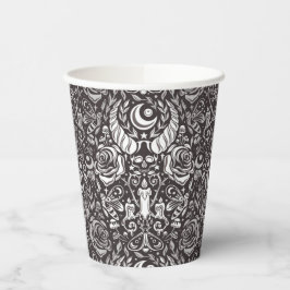 Gotisch monochroom patroon papieren bekers