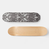 Gotisch monochroom patroon persoonlijk skateboard (Horizontaal)