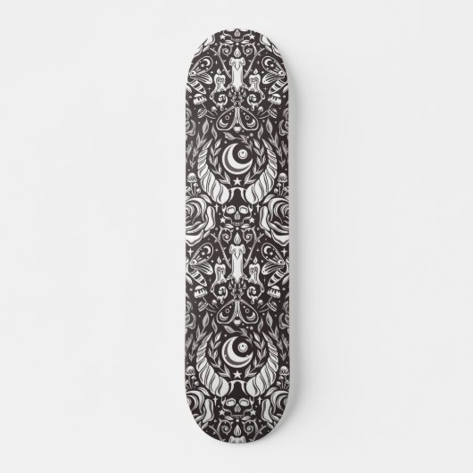 Gotisch monochroom patroon persoonlijk skateboard (Voorkant)