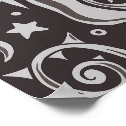 Gotisch monochroom patroon poster (Hoek)