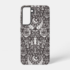 Gotisch monochroom patroon samsung galaxy hoesje
