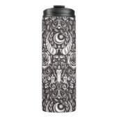 Gotisch monochroom patroon thermosbeker (Voorkant)