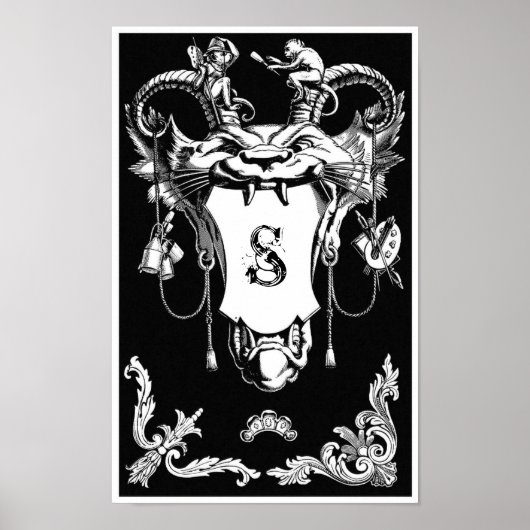 Gotisch monster antiek architecturale decoratie (Voorkant)