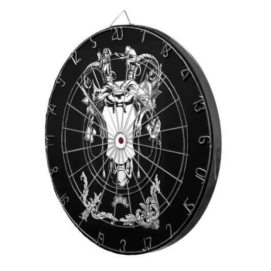 Gotisch monster antiek architecturale decoratie dartbord (Voorkant Rechts)