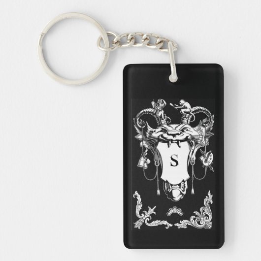 Gotisch monster antiek architecturale decoratie sleutelhanger (Voorkant)
