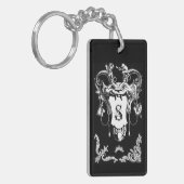 Gotisch monster antiek architecturale decoratie sleutelhanger (Voorkant Links)