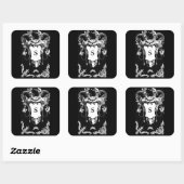 Gotisch monster antiek architecturale decoratie vierkante sticker (Vel)