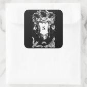 Gotisch monster antiek architecturale decoratie vierkante sticker (Tas)