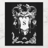 Gotisch monster antiek architecturale decoratie wijn etiket (Enkel label)