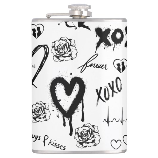 Gotisch naadloos patroon heupfles (Voorkant)