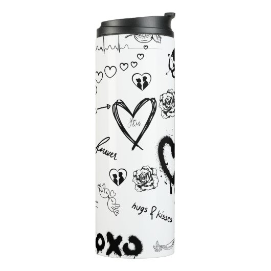 Gotisch naadloos patroon thermosbeker (Gedraaid links)