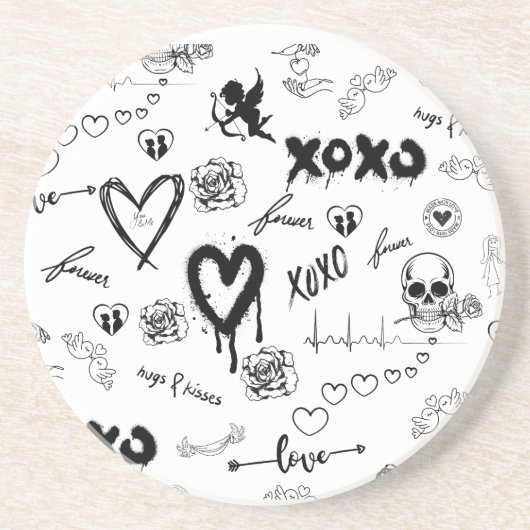 Gotisch naadloos patroon zandsteen onderzetter (Voorkant)