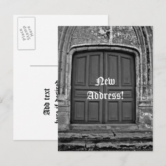 Gotisch nieuw adres aankondigingskaart (Voorkant / Achterkant)