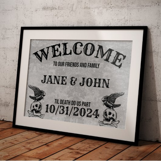 , Gotisch of Halloween bruiloft Welkom Poster