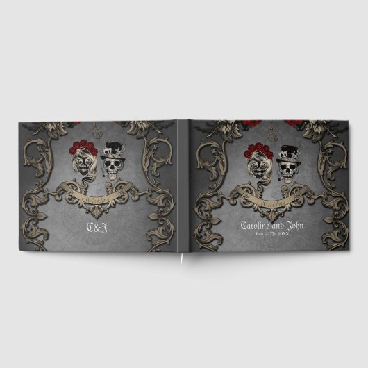 Gotisch ontwerp met coole schedels gastenboek (Volledig)
