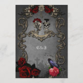 Gotisch ontwerp met coole schedels menu (Achterkant)