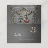 Gotisch ontwerp met coole schedels plaatskaartje (Buitenkant ongevouwen)