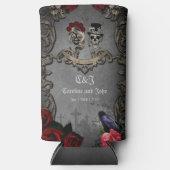 Gotisch ontwerp met coole schedels seltzer blikjeskoeler (Voorkant)