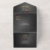 Gotisch ontwerp met koele schedels van all in one uitnodiging (Buitenkant)