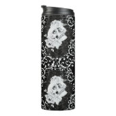 Gotisch ontwerp met schedels en zwarte rozen thermosbeker (Geroteerd rechts)