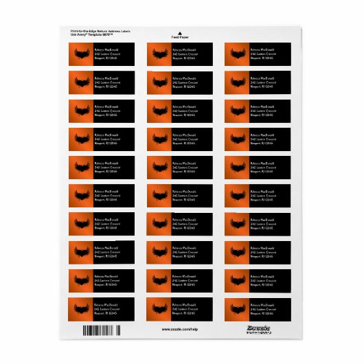 Gotisch Oranje, zwart label retouradres (Full Sheet)