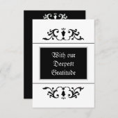  gotisch Ornament zwart-wit bruiloft Bedankkaart (Voorkant / Achterkant)